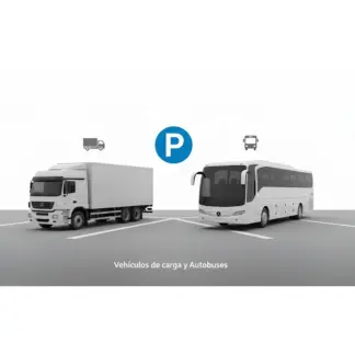 Estacionamiento vehículos de carga y Autobuses - 08:00 a 22:00 hrs