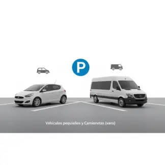 Estacionamiento vehículos pequeños y Camionetas (vans) - 08:00 a 22:00 hrs